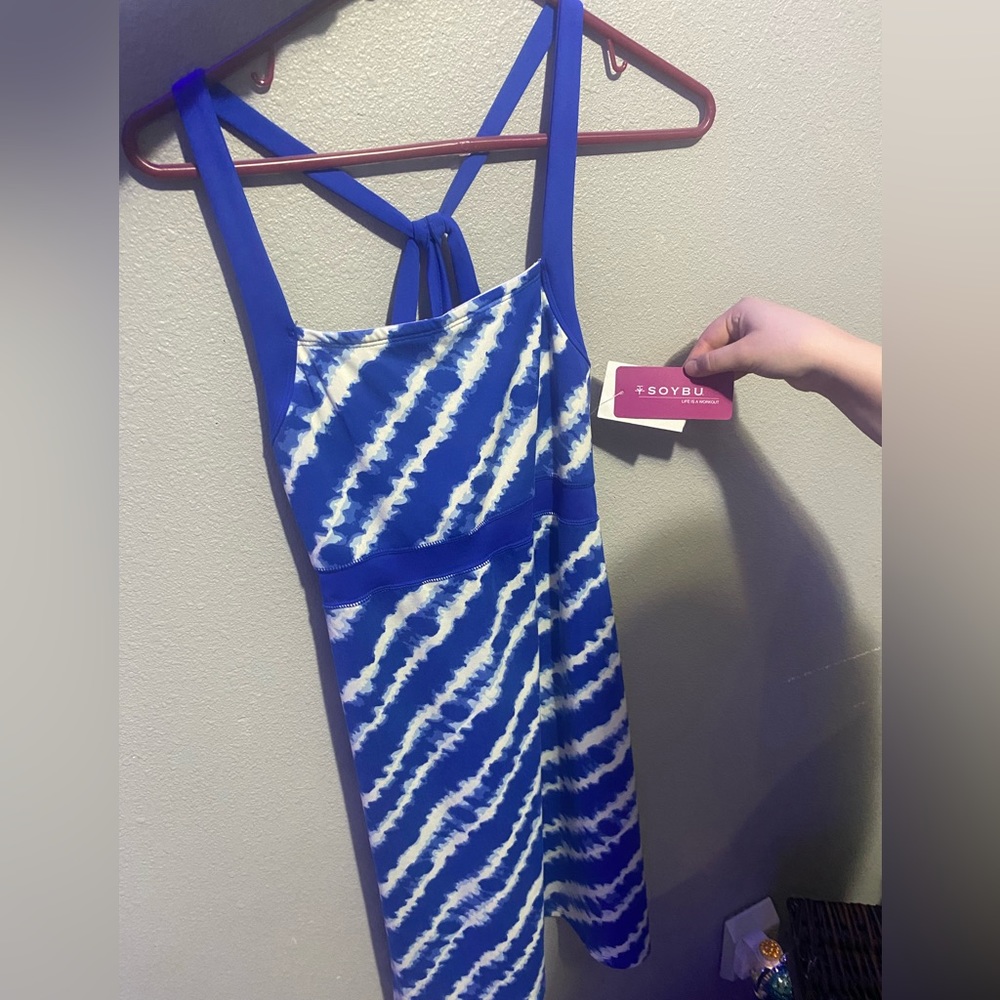 Cute, blue and white summer outdoor dress